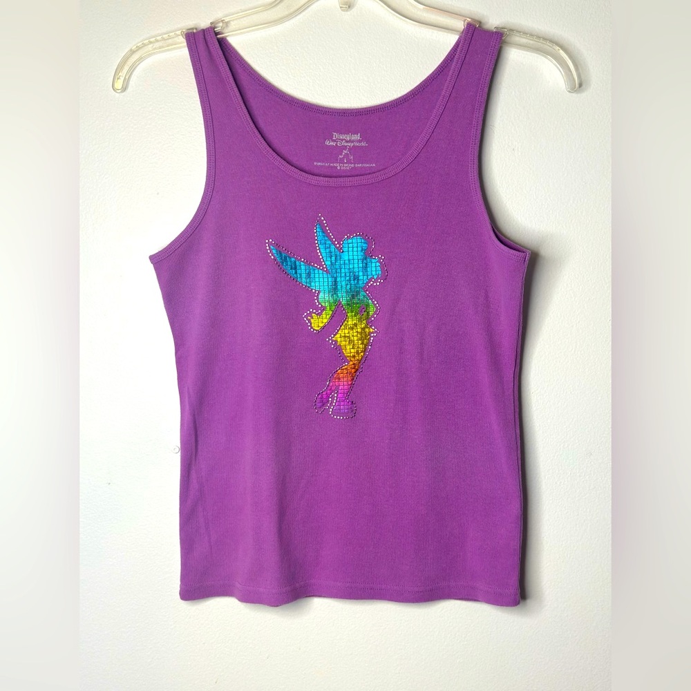 Disneyland resort jeweled tinkerbell tank top, size L